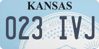 KS license plate 023IVJ