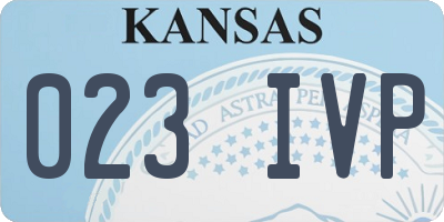 KS license plate 023IVP
