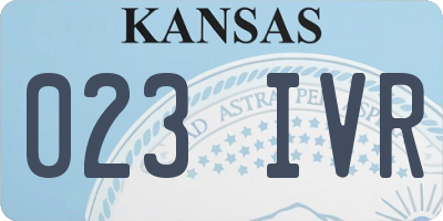 KS license plate 023IVR