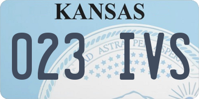 KS license plate 023IVS