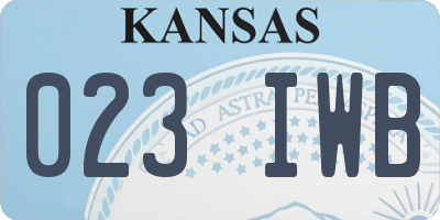 KS license plate 023IWB