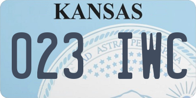 KS license plate 023IWC