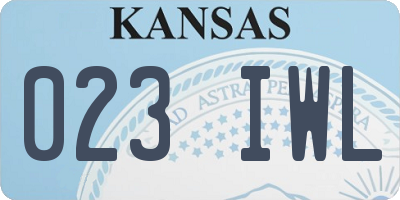 KS license plate 023IWL