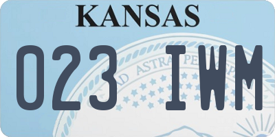 KS license plate 023IWM