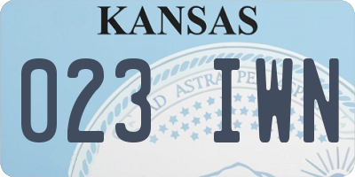 KS license plate 023IWN