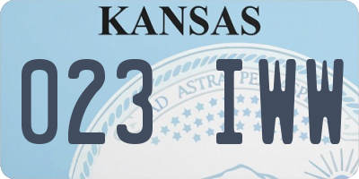 KS license plate 023IWW