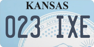 KS license plate 023IXE