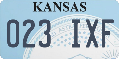 KS license plate 023IXF