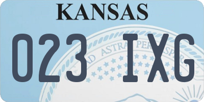 KS license plate 023IXG