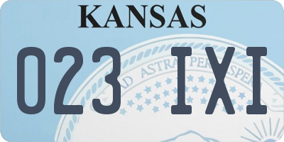KS license plate 023IXI