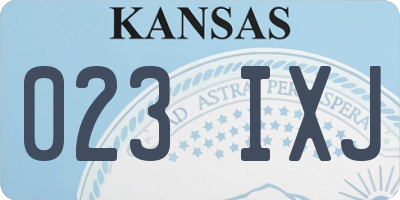 KS license plate 023IXJ
