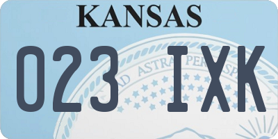 KS license plate 023IXK