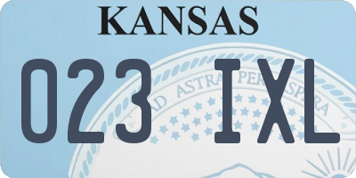 KS license plate 023IXL