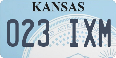 KS license plate 023IXM