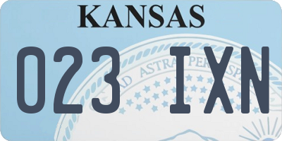 KS license plate 023IXN