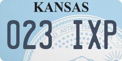 KS license plate 023IXP