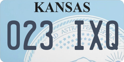 KS license plate 023IXQ