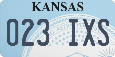 KS license plate 023IXS