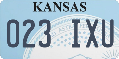 KS license plate 023IXU