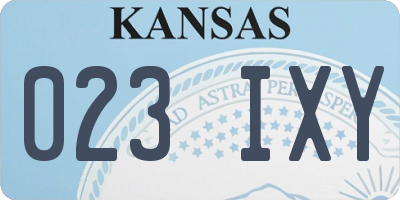KS license plate 023IXY