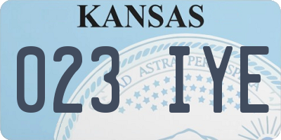 KS license plate 023IYE