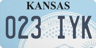 KS license plate 023IYK