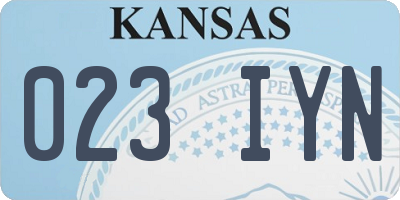 KS license plate 023IYN
