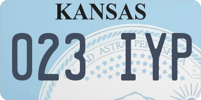 KS license plate 023IYP