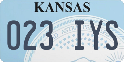 KS license plate 023IYS