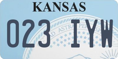 KS license plate 023IYW
