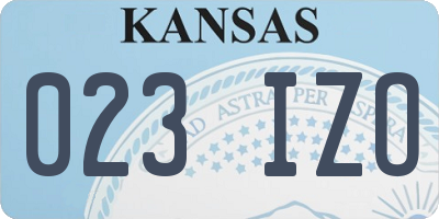 KS license plate 023IZO