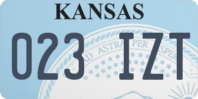 KS license plate 023IZT