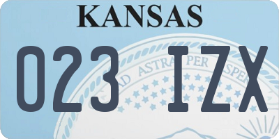 KS license plate 023IZX