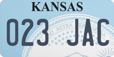 KS license plate 023JAC