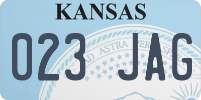 KS license plate 023JAG