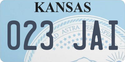 KS license plate 023JAI
