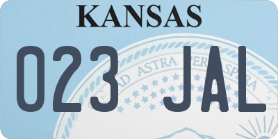 KS license plate 023JAL