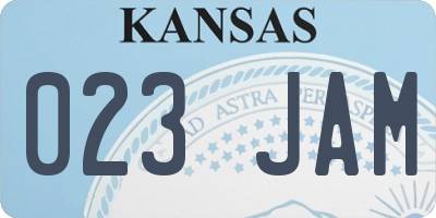 KS license plate 023JAM