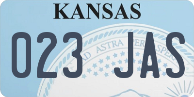 KS license plate 023JAS