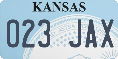 KS license plate 023JAX