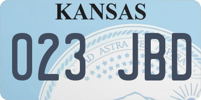 KS license plate 023JBD