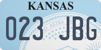 KS license plate 023JBG