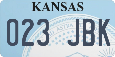KS license plate 023JBK