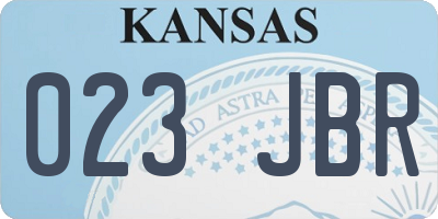 KS license plate 023JBR