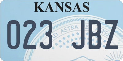 KS license plate 023JBZ