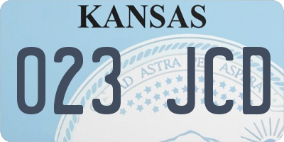 KS license plate 023JCD