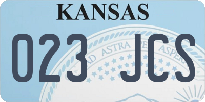 KS license plate 023JCS