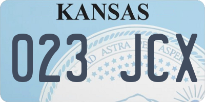 KS license plate 023JCX