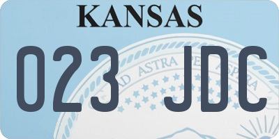 KS license plate 023JDC