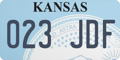 KS license plate 023JDF